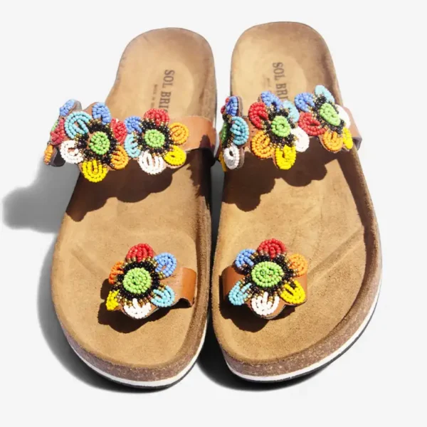 Beaded Women Cork Sandals