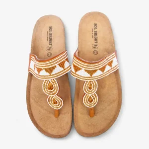 Beaded Women Cork Sandals