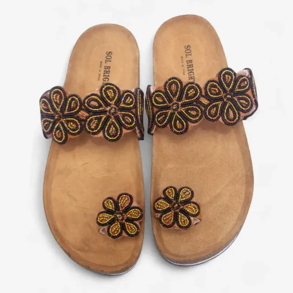 Beaded Women Cork Sandals