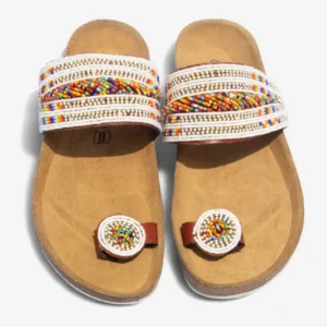 Beaded Women Cork Sandals