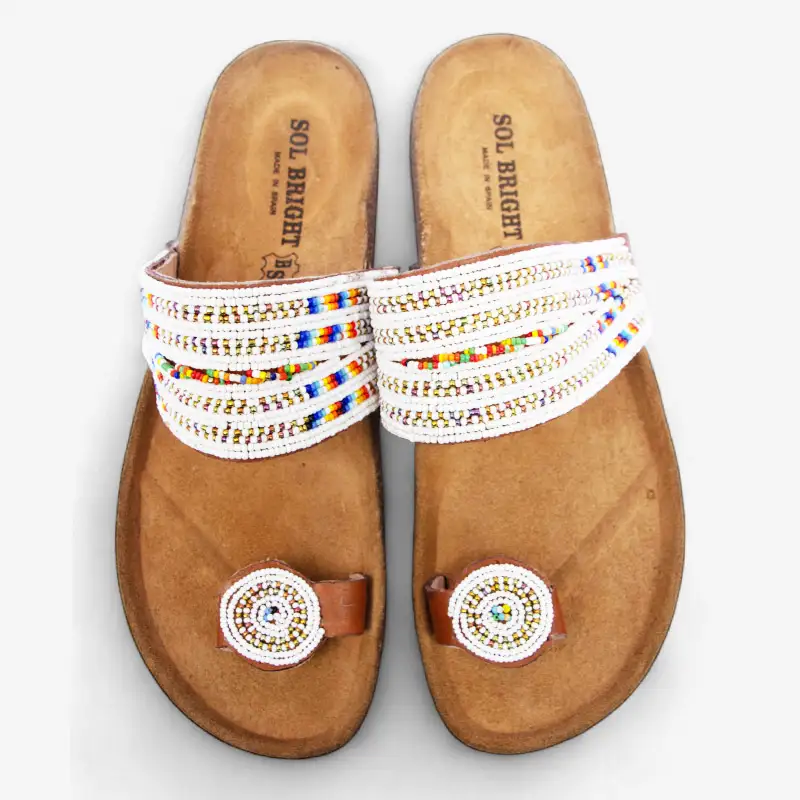 Beaded Women Cork Sandals