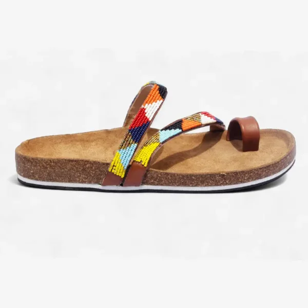 Beaded Women Cork Sandals