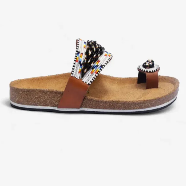 Beaded Women Cork Sandals