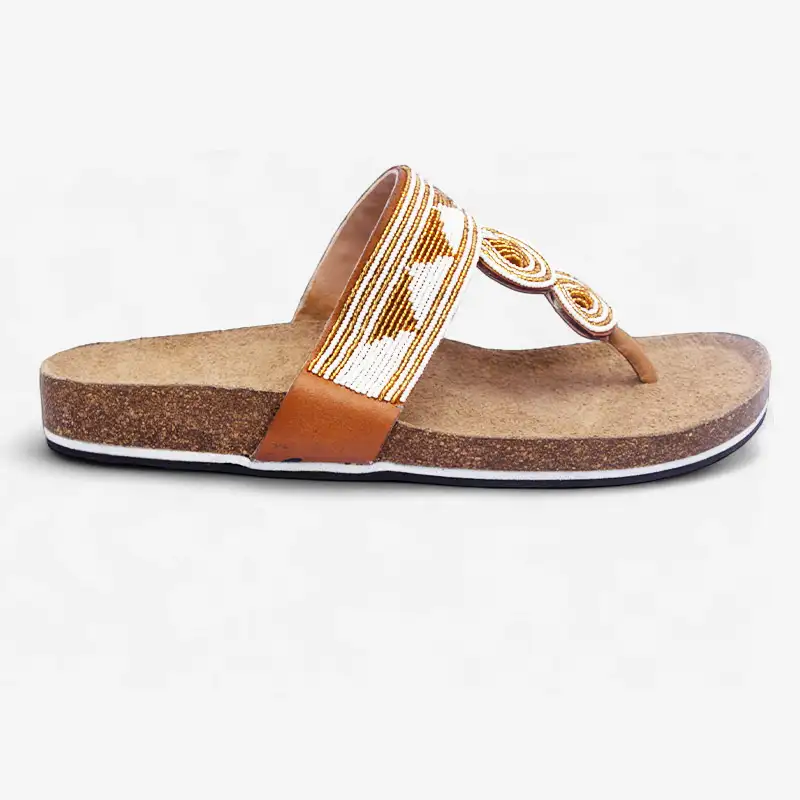 Beaded Women Cork Sandals