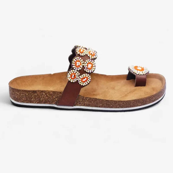 Beaded Women Cork Sandals