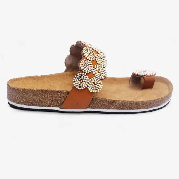 Beaded Women Cork Sandals