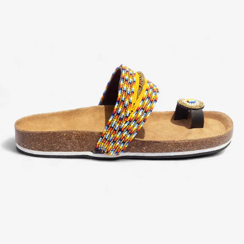 Beaded Women Cork Sandals
