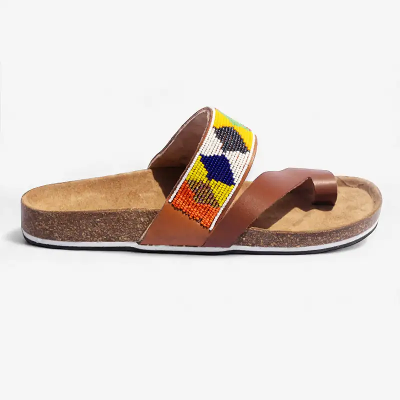 Beaded Women Cork Sandals