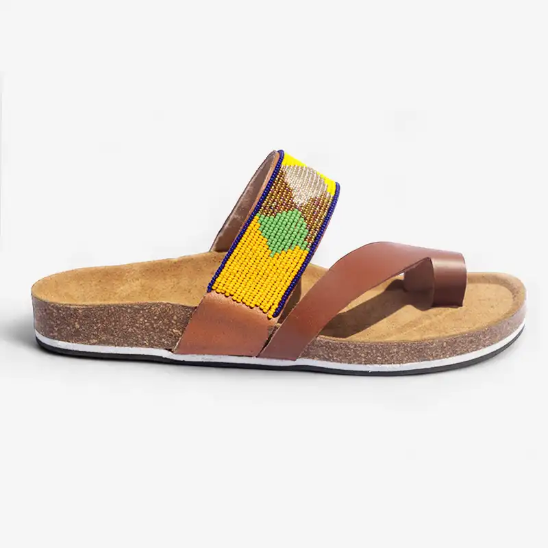 Beaded Women Cork Sandals