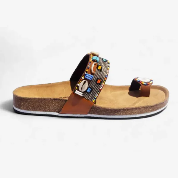 Beaded Women Cork Sandals