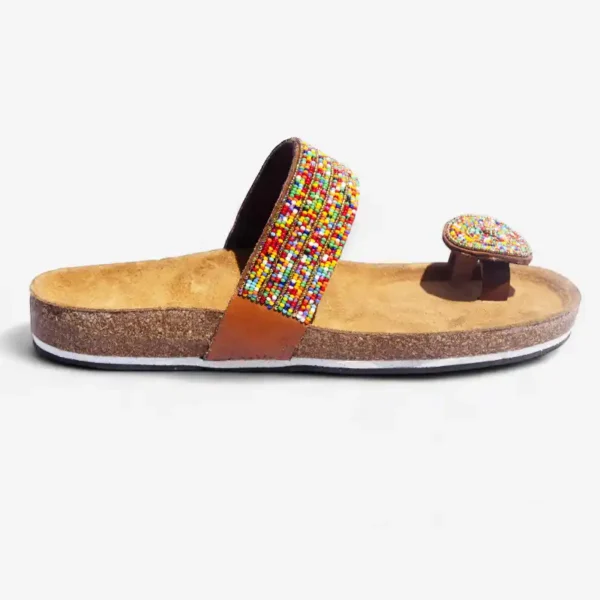 Beaded Women Cork Sandals