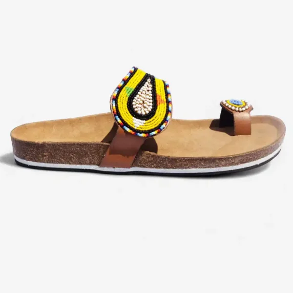 Beaded Women Cork Sandals