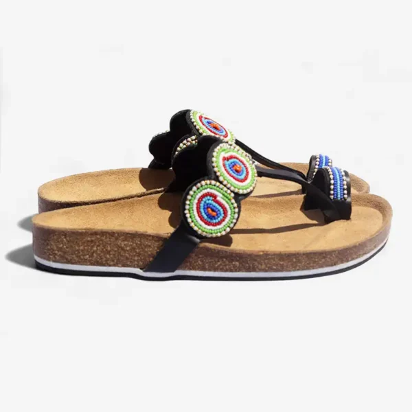 Beaded Women Cork Sandals