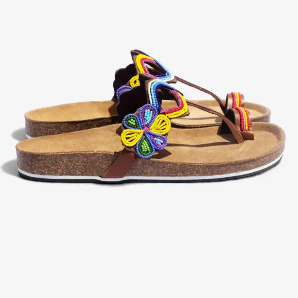 Beaded Women Cork Sandals