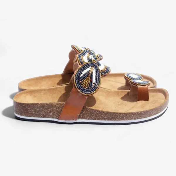 Beaded Women Cork Sandals