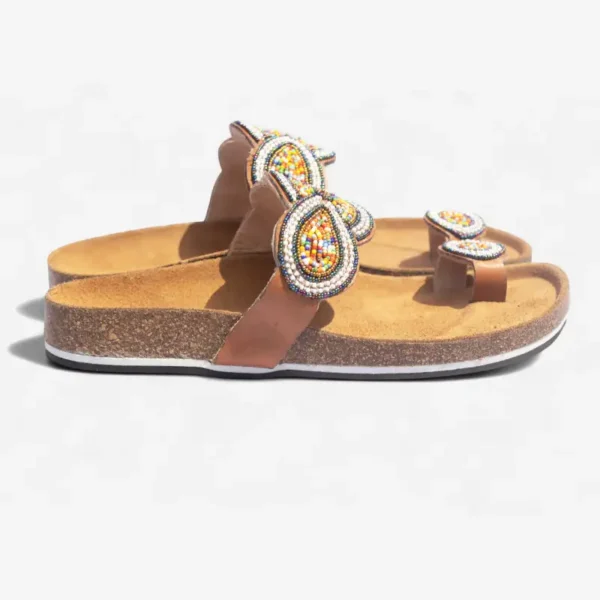 Beaded Women Cork Sandals