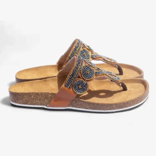 Beaded Women Cork Sandals