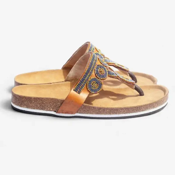 Beaded Women Cork Sandals