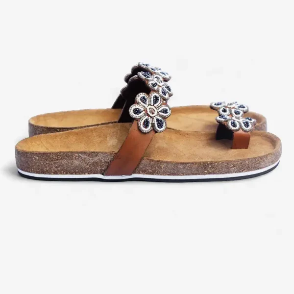 Beaded Women Cork Sandals