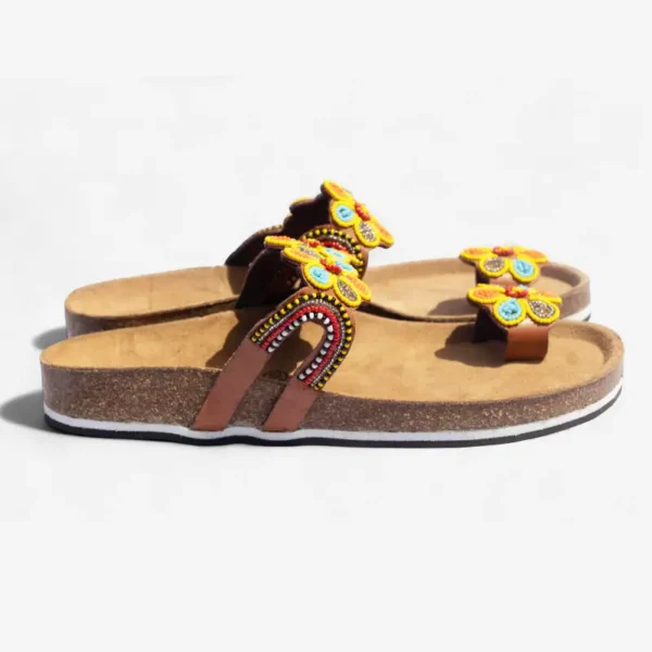 Beaded Women Cork Sandals
