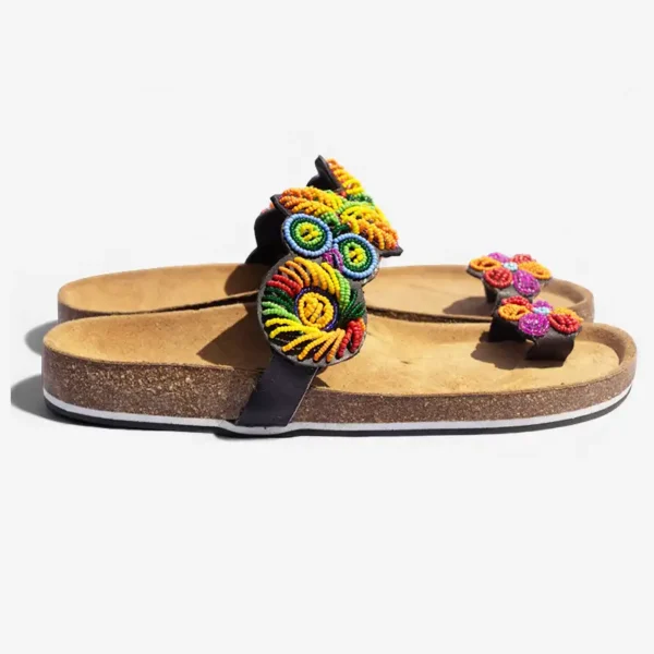 Beaded Women Cork Sandals