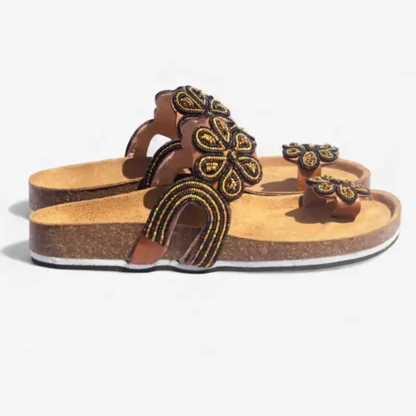 Beaded Women Cork Sandals