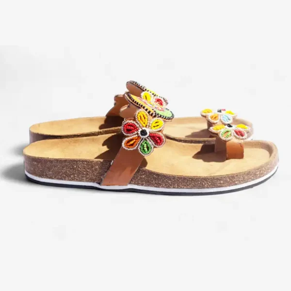 Beaded Women Cork Sandals
