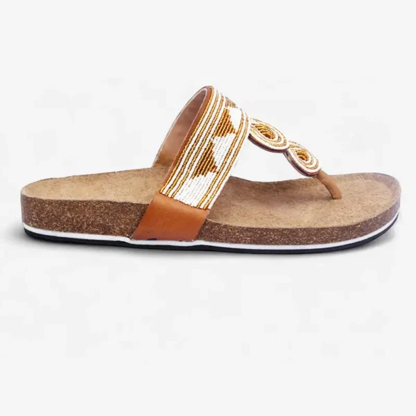 Beaded Women Cork Sandals