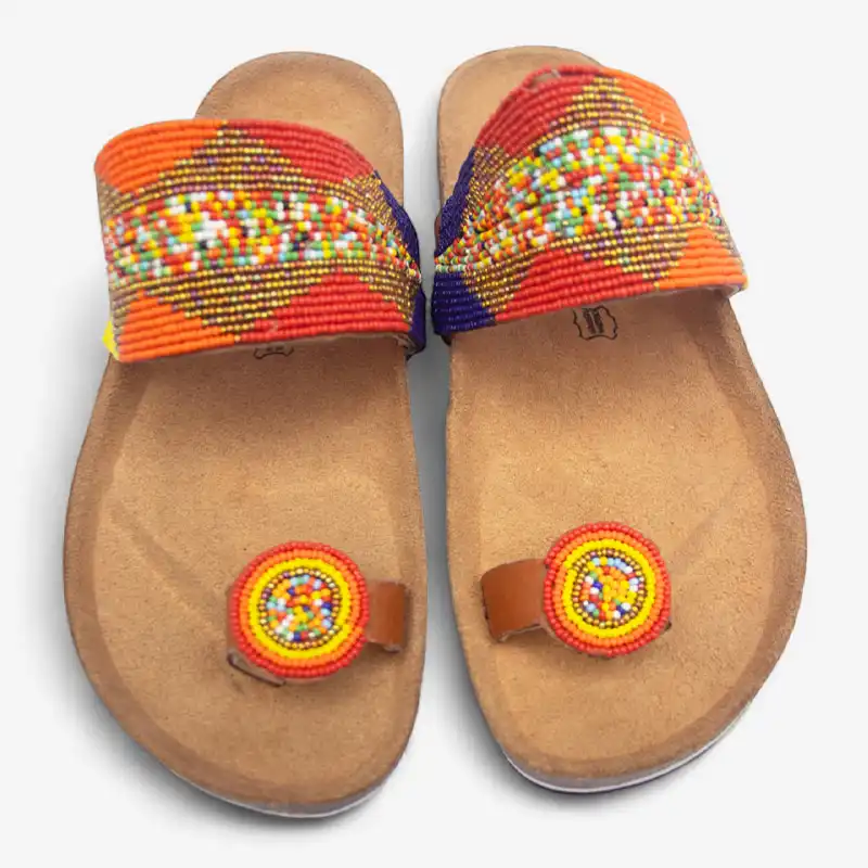 Beaded Women Cork Sandals