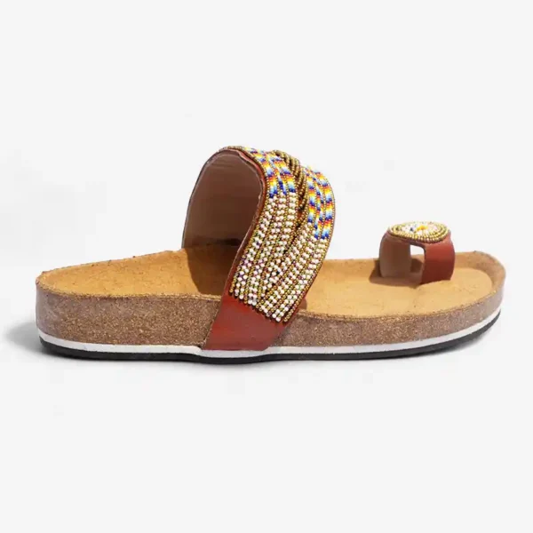 Beaded Women Cork Sandals