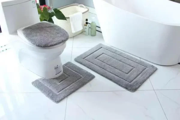 3-Piece Flocking Microfiber Toilet Set