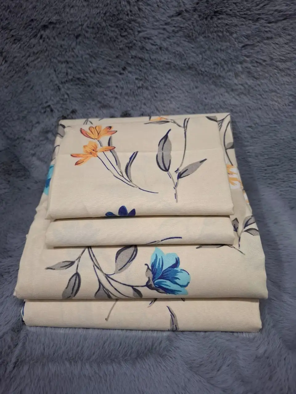 Both Sides Printed 4-Piece Cotton Bedsheet Set