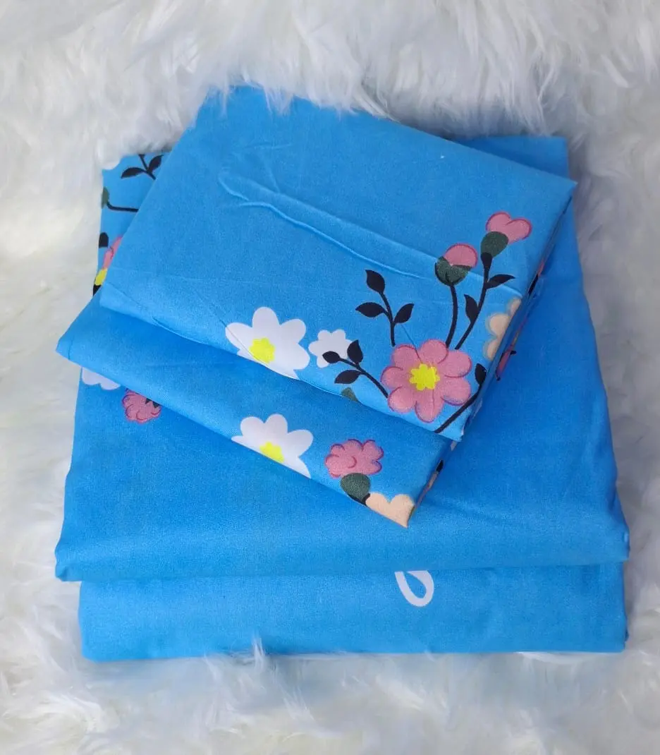 Both Sides Printed 4-Piece Cotton Bedsheet Set