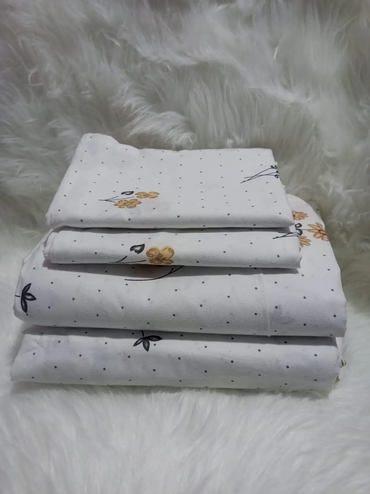 Both Sides Printed 4-Piece Cotton Bedsheet Set