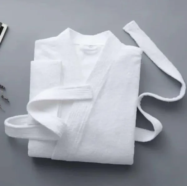 White cotton bathrobes