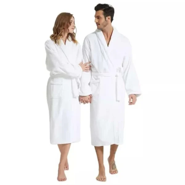 White cotton bathrobes